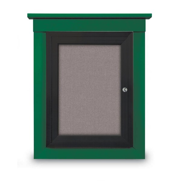 60"x48" 2-Door Enclosed Letterboard, Header, Blue Felt/Lt Oak